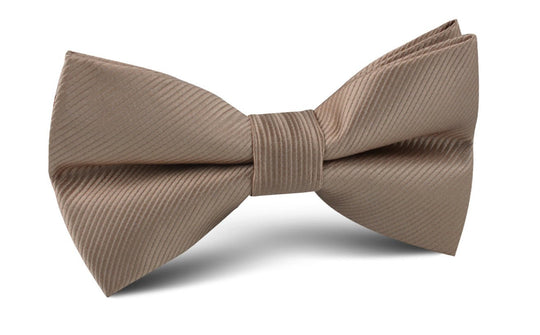 Dune Beige Brown Twill Bow Tie