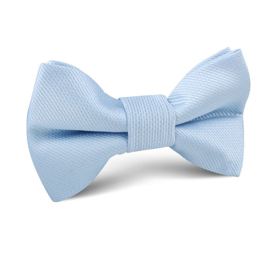 Dusty Ice Blue Weave Kids Bow Tie