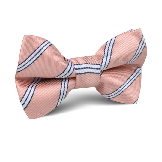 Dusty Peach Copacabana Striped Kids Bow Tie