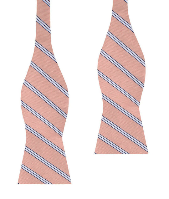 Dusty Peach Copacabana Striped Self Bow Tie