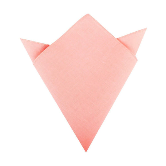 Dusty Peach Slub Linen Pocket Square