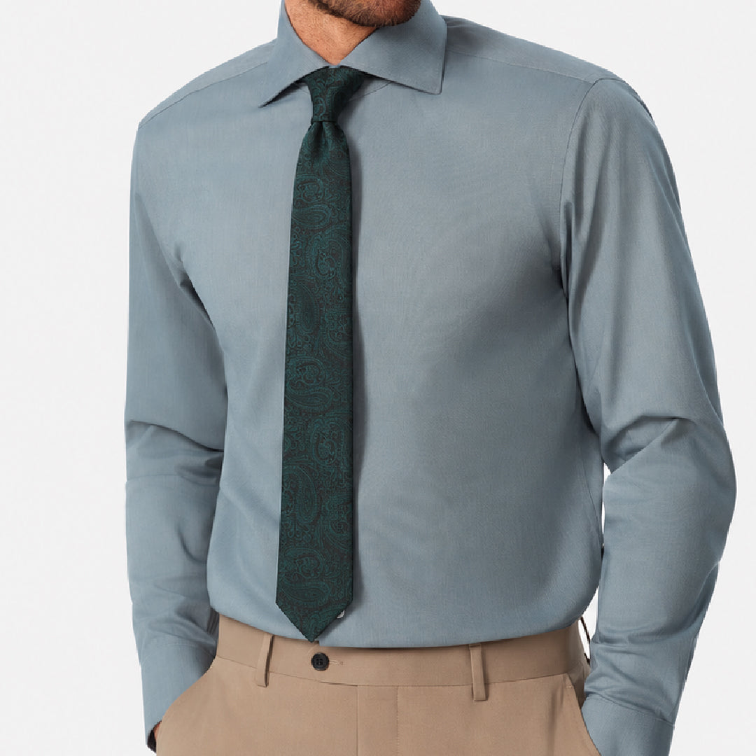 Emerald Green Paisley Skinny Tie