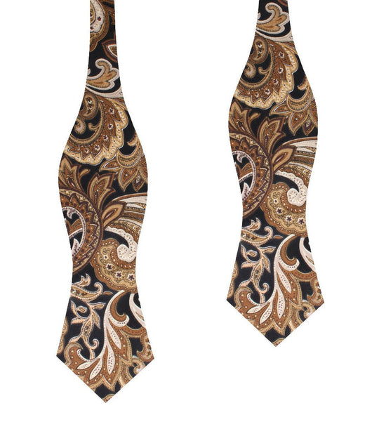Filicudi Brown Paisley Diamond Self Bow Tie