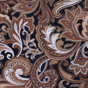 Filicudi Brown Paisley Pocket Square