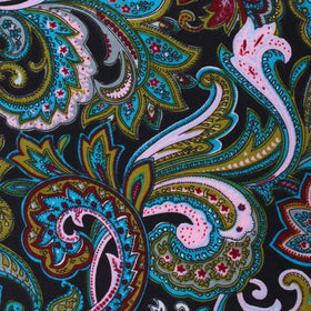 Filicudi Maroon & Green Paisley Pocket Square