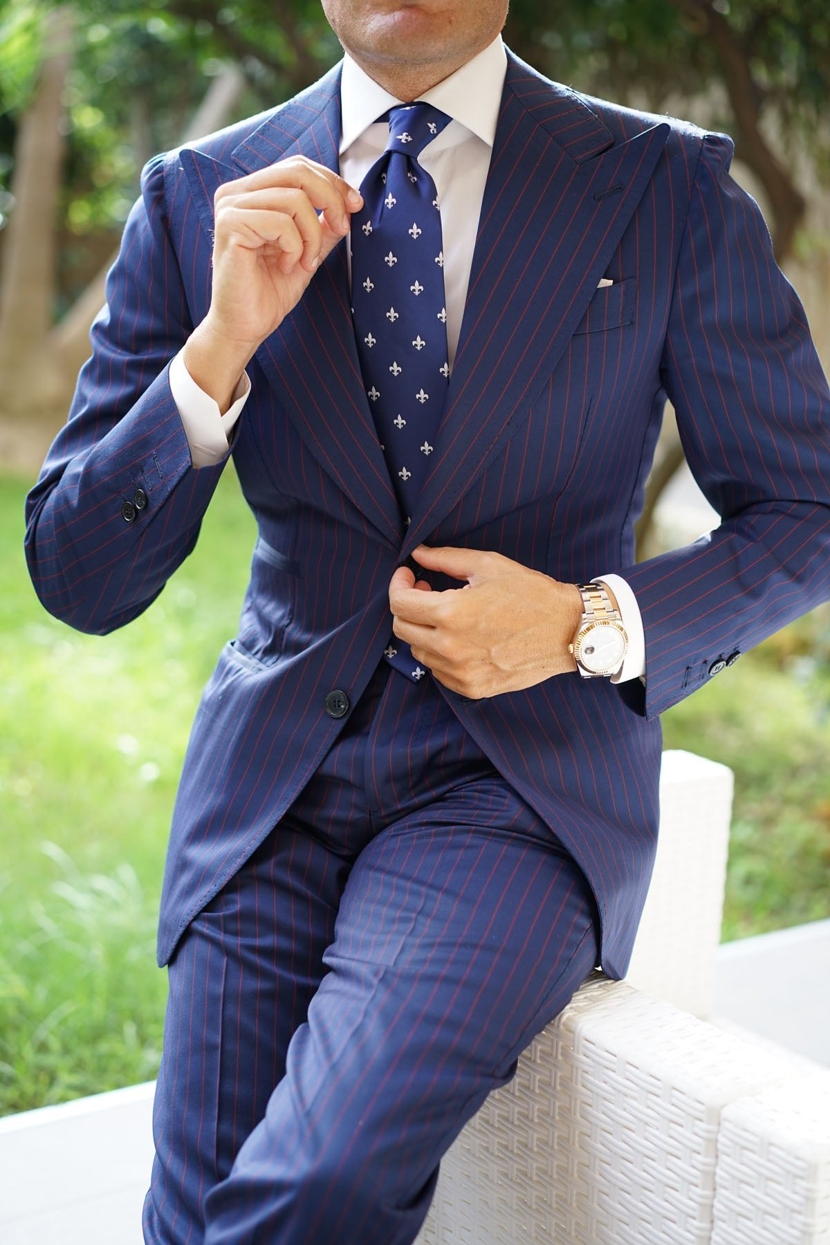 Fleur De Lis Tie | Royal Lily Flower Neckties | Luxury Ties for