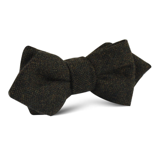 Forest Romney Sharkskin Wool Diamond Bow Tie