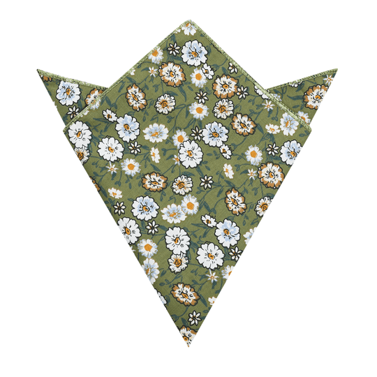 Greenfield Daisy Floral Pocket Square