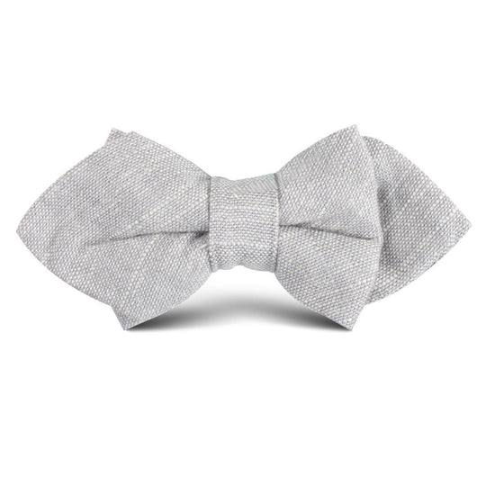 Grey Worm Slub Linen Kids Diamond Bow Tie