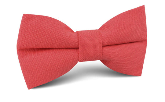 Guava Coral Linen Bow Tie