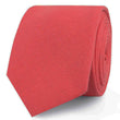 Guava Coral Linen Skinny Ties