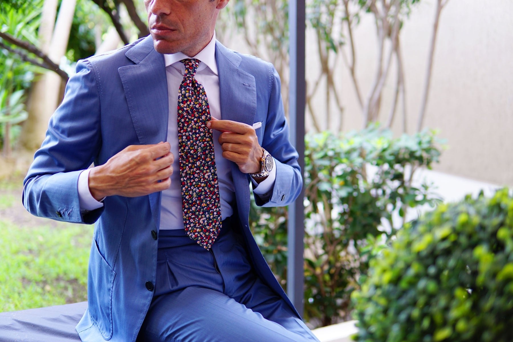 ELCHELE NECKTIE WITH CROPPED SHIRT ブルー レディース ELCHELE 