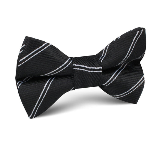 Boston Black Striped Kids Bow Tie