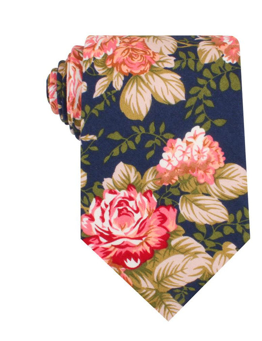 Hawaiian Pink Floral Necktie