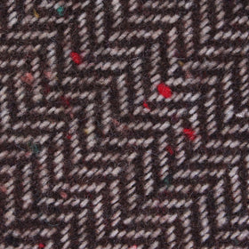 Herringbone Chestnut Wool Pocket Square