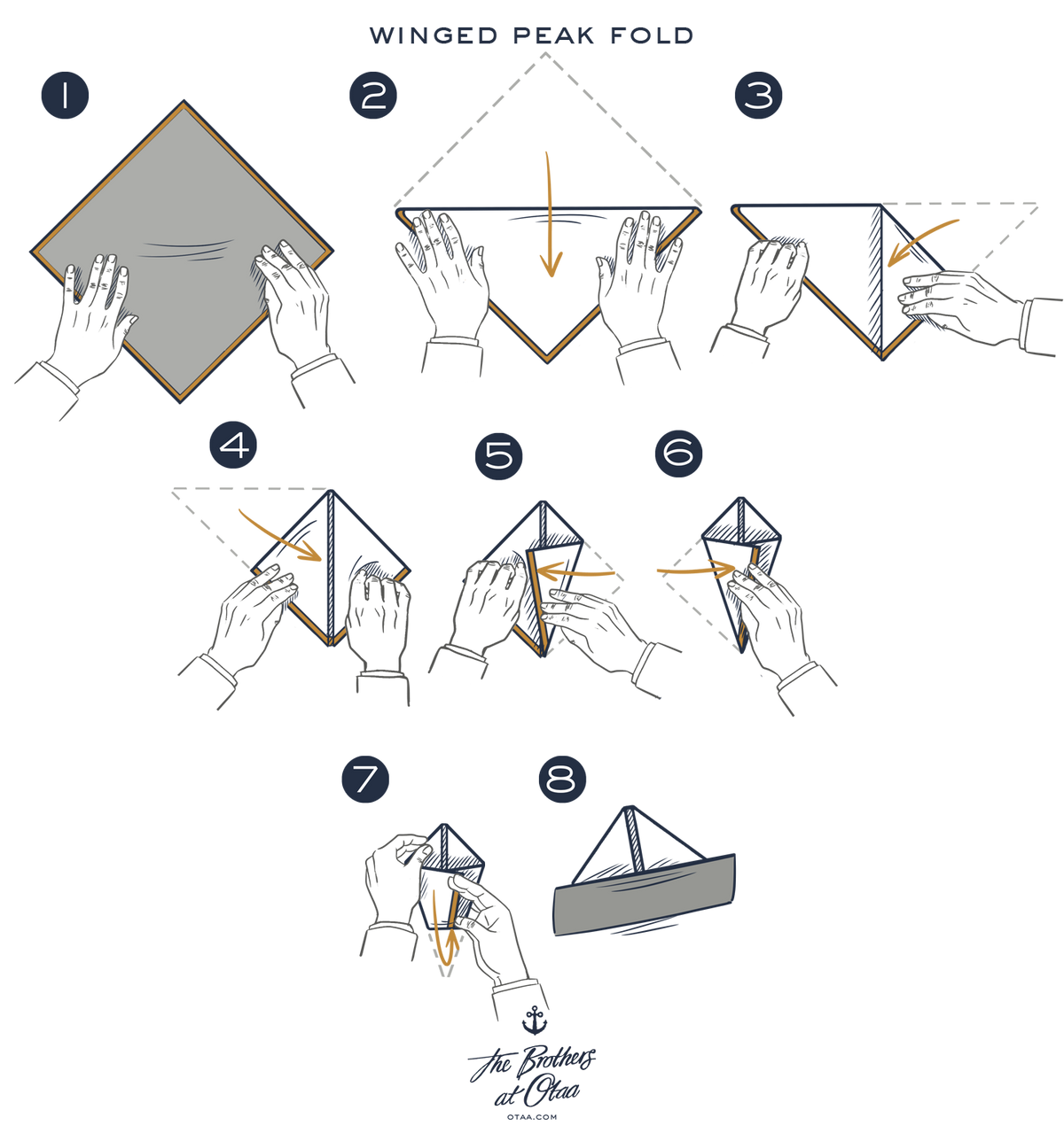 How To Fold A Winged Peak Fold - steps