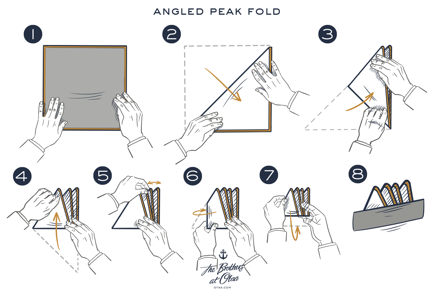 How To Fold The Angled Peaks Fold - steps
