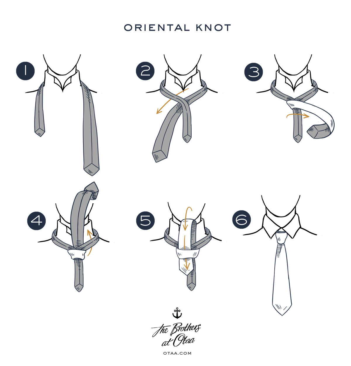 How to tie an oriental knot - steps