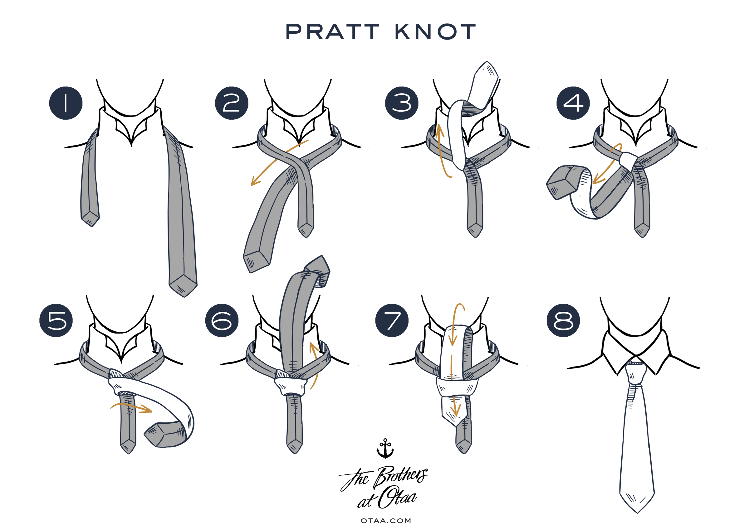 How To Tie A Pratt Knot - steps