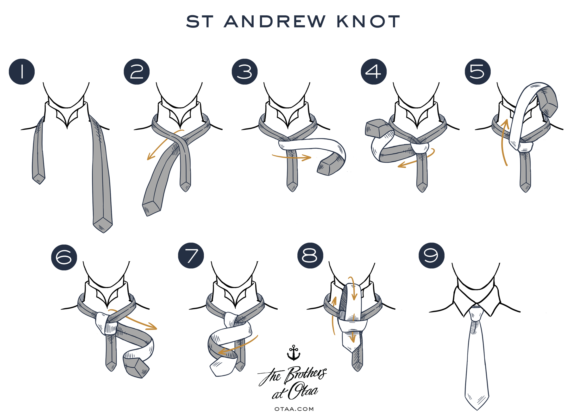 How to tie a st andrew knot - steps