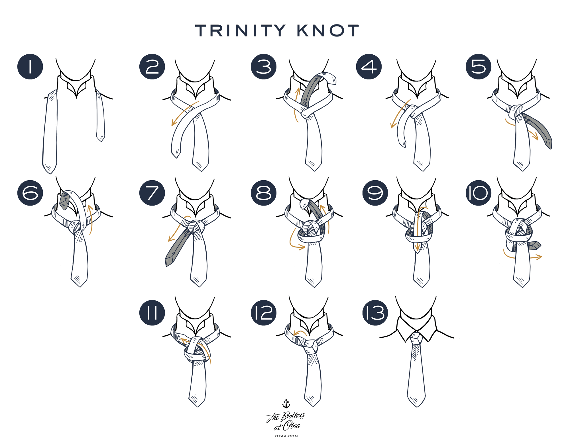 how to tie a trinity knot - steps