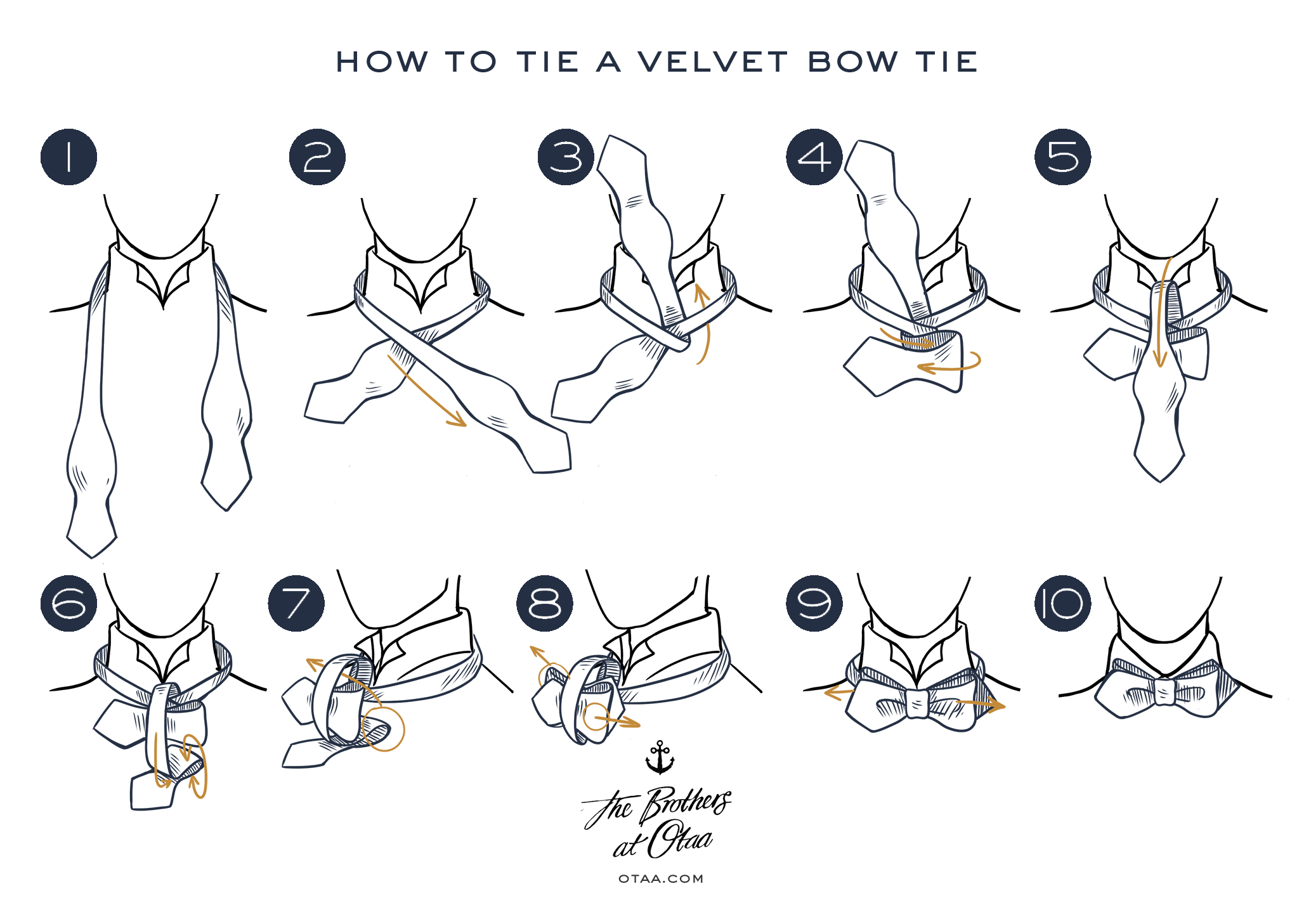 How To Tie a Velvet Bow Tie - steps