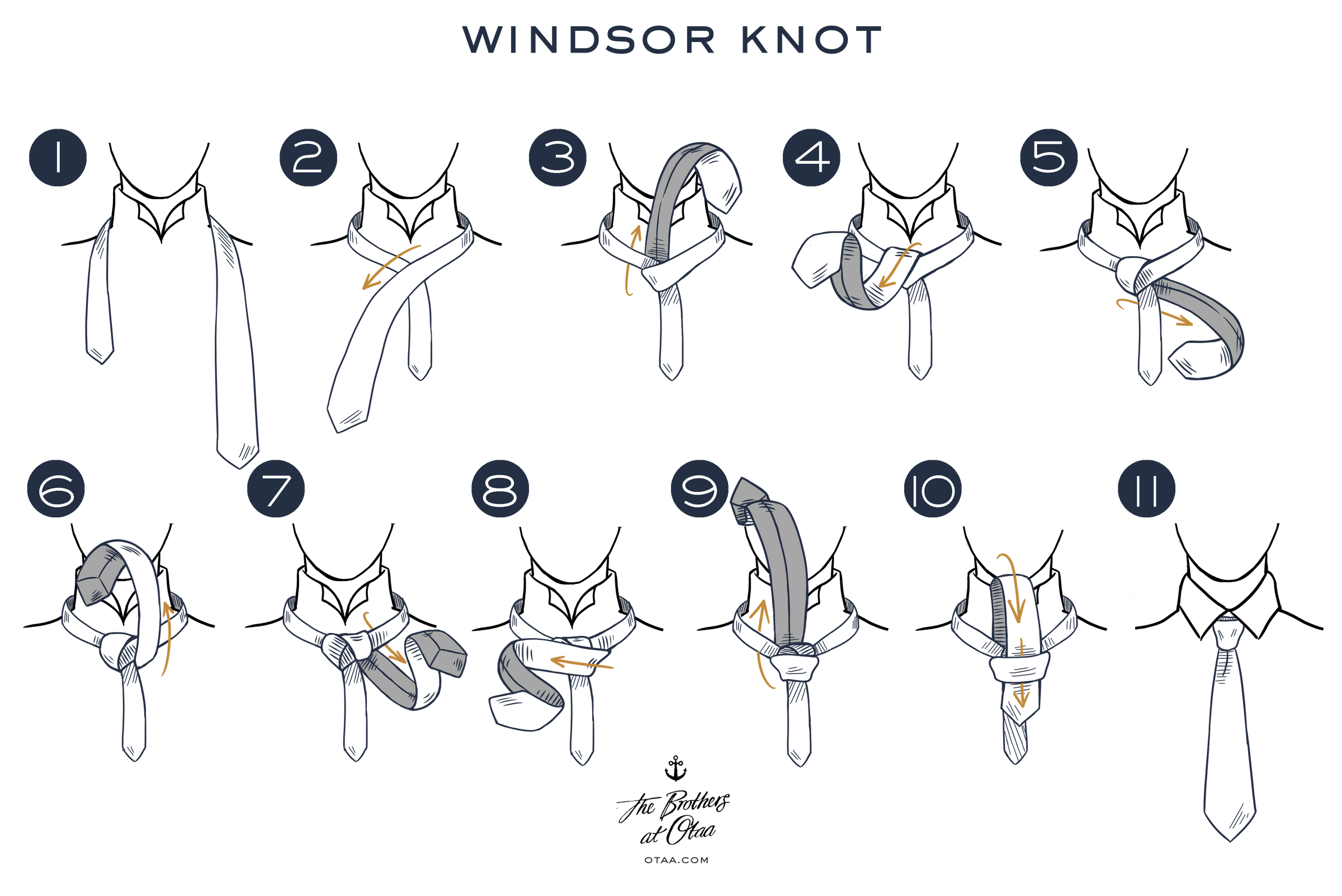 How to tie a windsor knot - steps
