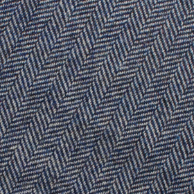 Irish Herringbone Blue Wool Pocket Square