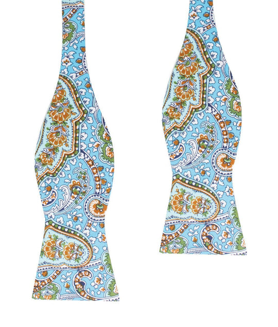 Isola Comacina Blue Paisley Self Bow Tie