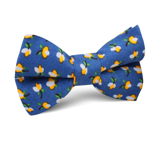 Iwaki Blue Petunia Floral Kids Bow Tie