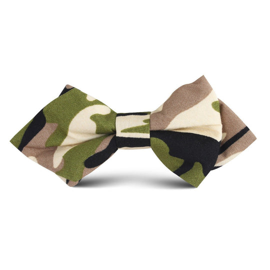 Jungle Green Camo Kids Diamond Bow Tie