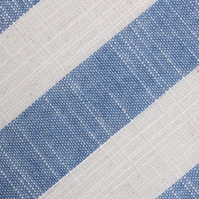 Kara Ada Light Blue Striped Linen Pocket Square