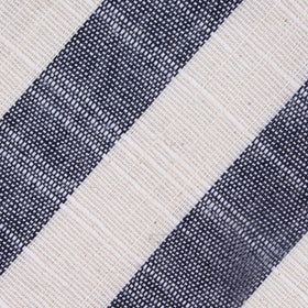 Kekova Blue Striped Linen Pocket Square