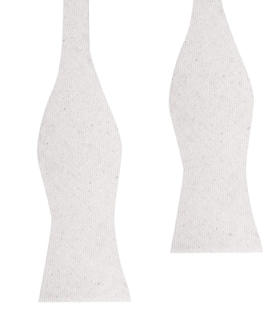 Khaki Twill Stripe Linen Self Tie Bow Tie