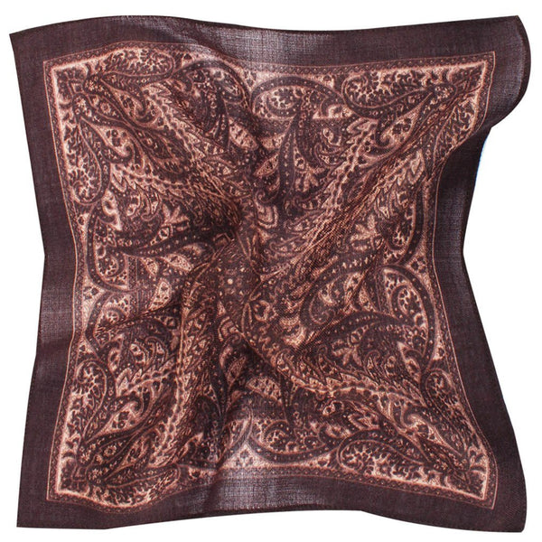 King of Cool Brown Wool Pocket Square