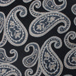 King of Persia Black Paisley Skinny Tie Fabric