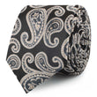 King of Persia Black Paisley Skinny Ties