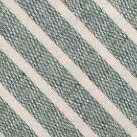Konya Chalk Stripe Green Linen Pocket Square