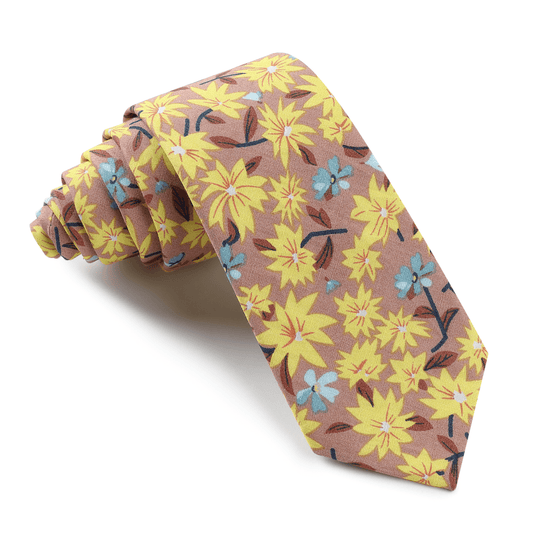 La Caleta Lemon Floral Skinny Tie