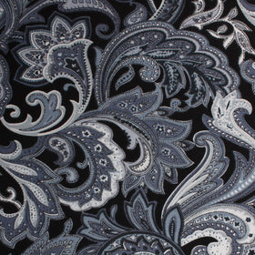 Lampedusa Black & Grey Paisley Pocket Square