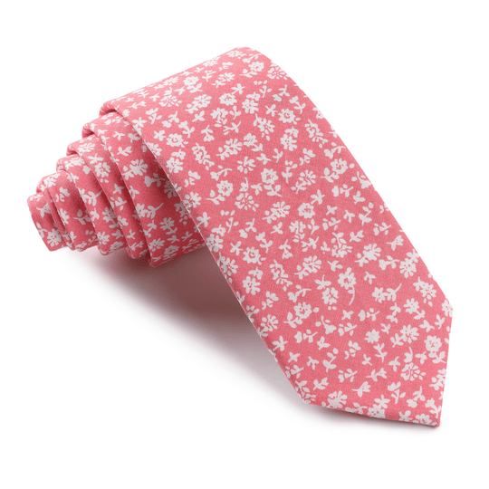 Le Marais Pink Floral Skinny Tie
