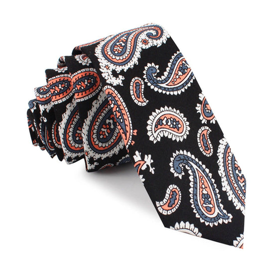 Levanzo Coral Paisley Skinny Tie