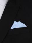 Light Blue Gingham Cotton Oxygen Three Point Pocket Square Fold