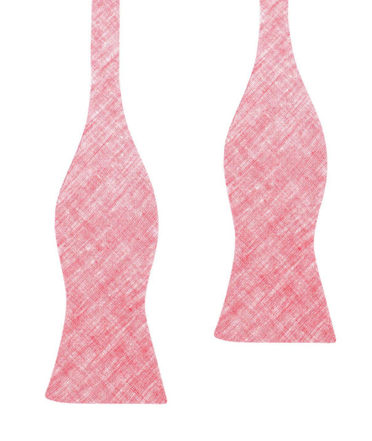 Light Red Chambray Linen Self Tie Bow Tie