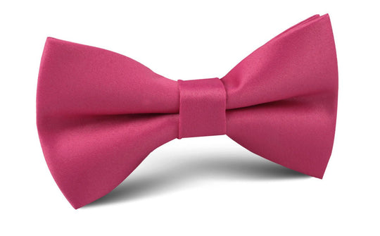Magenta Pink Satin Bow Tie