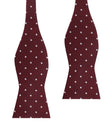 Mahogany Maroon with White Polka Dots Self Tie Bow Tie