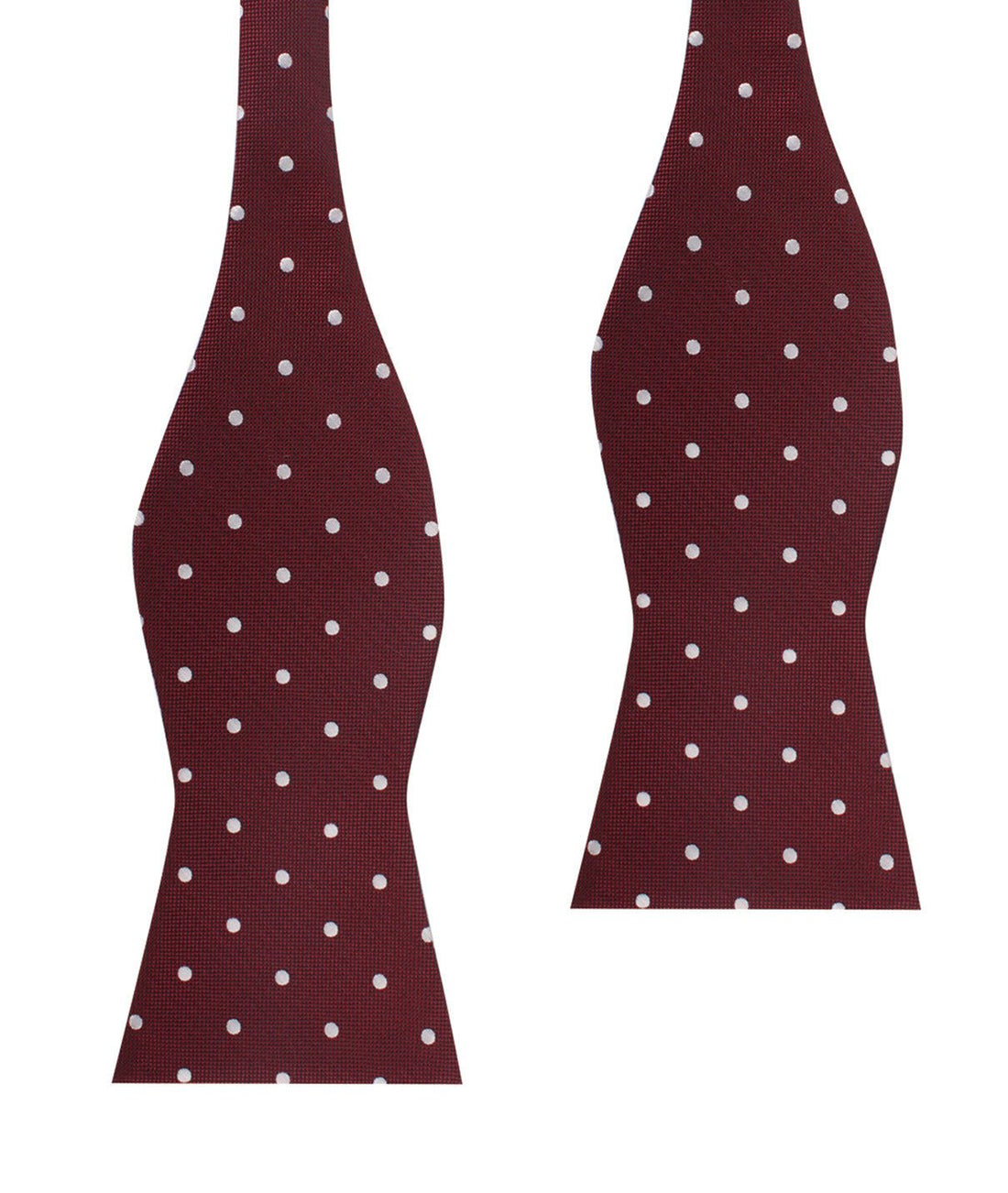 Mahogany Maroon with White Polka Dots Self Tie Bow Tie
