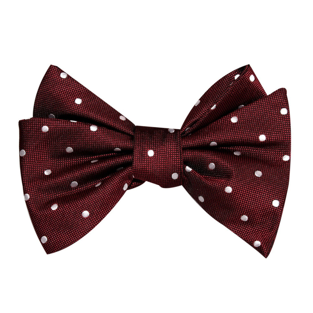 Mahogany Maroon with White Polka Dots Self Tie Bow Tie 1