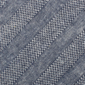 Manarola Navy Tweed Striped Linen Pocket Square