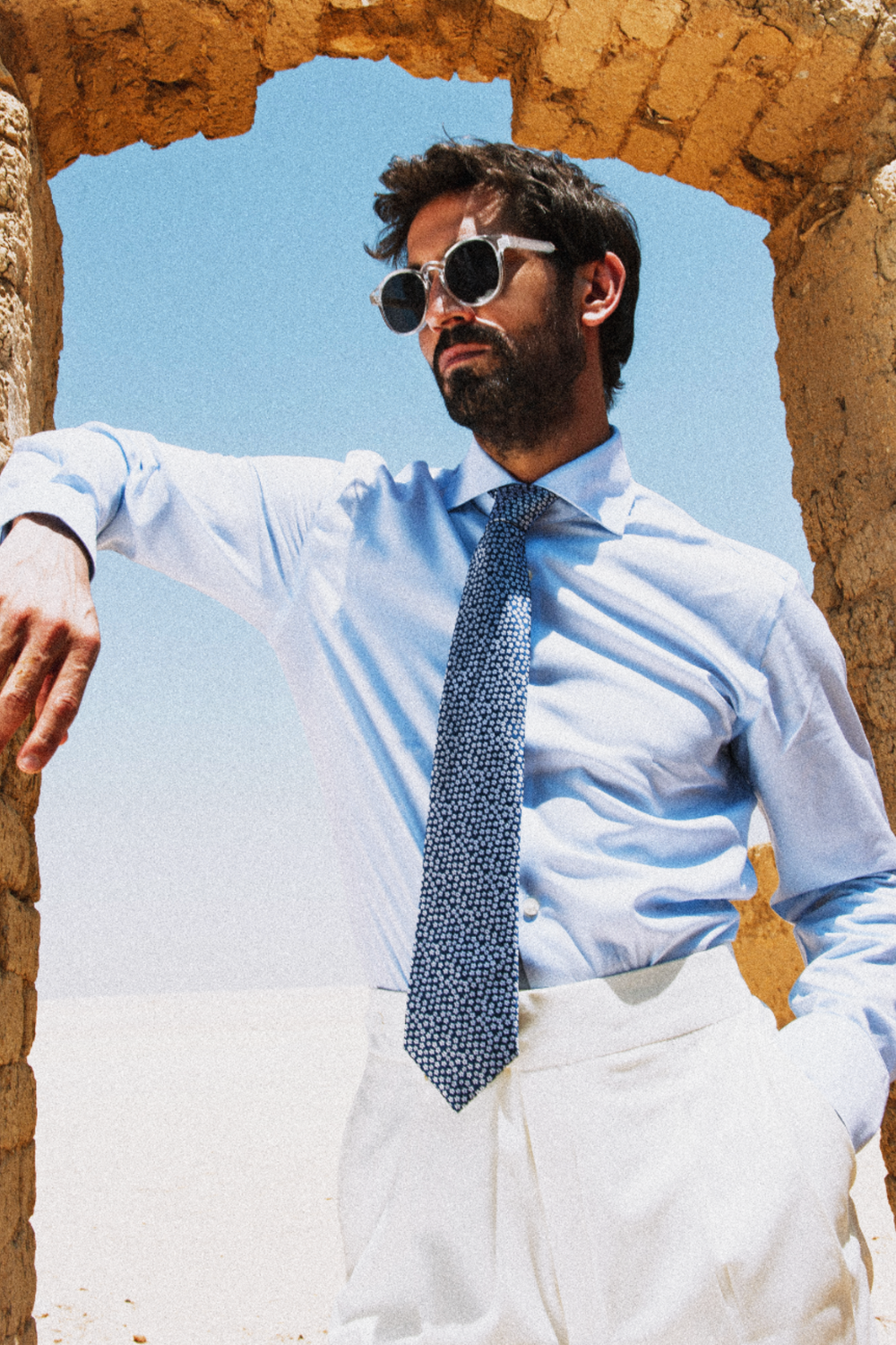 Mannheim Blue Stripe Dobby Non-Iron Shirt